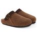 Asgard Women's Fuzzy Clogs Slipper Winter Non-slip Cork Footbed Mules With Adjustable Strap Lady Plush Lined Casual_vogvips.com