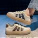 Niche Design Mesh Sports Shoes Women's Moral Training Board Shoes Trendy Thick-soled White Shoes_vogvips.com