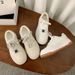 Women's Thick Soled Height Enhancing White Shoes For Women Spring New Genuine Leather Versatile Retro Old Silver Buckle Casual Sports Shoes_vogvips.com