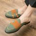 Casual Small Leather Shoes Summer Breathable Bun Head British Half Sandals Korean Version Of A Large Size Slip-on Lazy Casual Shoes Men_vogvips.com