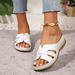 Women's plus Size Knitted Wedge Sandals Summer 2026 European American Style One Strap Thick Sole Cross Border Slipper_vogvips.com