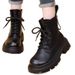 2025 New Women's Martin Autumn Winter Cotton Shoes British Style Fashion Versatile Fleece Lined Thick Sole Short Boots_vogvips.com