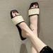 Southeast Asia Wholesale Flat Sandals For Women Summer Outdoor New Retro Woven Beach Fashion One-Strap Slippers_vogvips.com