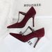 1826 European And American Style Banquet Fashion Silver Rivet T-Strap Shallow Mouth Stiletto Sexy Women Shoes Ultra High_vogvips.com