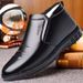 European Warm Series 2025 New Four Seasons Warm Fleece-Lined High-Top Cotton Casual Leather For Men Middle-Aged And Elderly Dad Men's Shoes_vogvips.com
