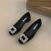 French Square Head Single Shoes Women's Shoes Early Spring Rhinestone Thick Heel Low Heel Shoes One Pedal Shallow High Heels_vogvips.com