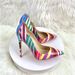Women's Shoes New Color Striped High Heels 12CM Pointed Stiletto Shallow Mouth Single Shoes Women's Shoes_vogvips.com