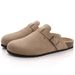 Asgard Women's Suede Clogs Leather Mules Cork Footbed Sandals Arch Support Aldult Four Seasons Adjustable Buckle Potato_vogvips.com