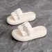 Womens Black Rhinestone Platform Slide Sandals Open Toe Thick Design Non Slip Sole For Summer Daily Wear And Beach Trips_vogvips.com