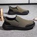 Summer Casual Canvas Shoes, Thin Mesh Sneakers, Black Slip-on Sports Breathable Men's Shoes_vogvips.com