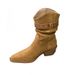 Mitig Kight Poited Toe Chuky Heel Buckle Pleated Stack New Autum/Witer Vitage Wester Cowboy Akle Boots For_vogvips.com