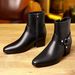 European Warm Series Mid-Calf New Side Zipper Motorcycle Boots Trendy Fashion British Style Pointed Toe Casual Men's Shoes_vogvips.com