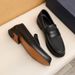 High-End Fashion Genuine Leather Casual Shoes Commuting Black Business Men's Slip-On Comfortable Penny Loafers_vogvips.com