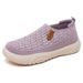 Women's Shoes Casual Shoes Soft-soled Single Shoes One-pedal Lazy Shoes Middle-aged And Elderly Mother Shoes Breathable Fly-woven Shoes_vogvips.com