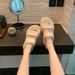 Grape Mom's Style Women's Summer Sandals round Toe Strappy Thick Sole Soft Elastic Genuine Leather 2026 New_vogvips.com