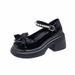 Small Leather For Women, Thick Sole Height Increase, 2023 Spring Bowknot Shallow Mouth Single, One-Strap Mary Jane_vogvips.com