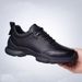 Cross-border Leather Spring New Men's Casual Shoes, Soft-soled Non-slip Sneakers, Black Lace-up_vogvips.com
