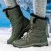 Cotton Shoes, Women's Thick Long Hair And Plush Warm Snow Boots, High Top_vogvips.com