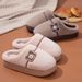 Women's Cotton Slippers For Autumn And Winter, Warm For Home Use, Thick-soled, Non-slip, Odorless, Plush-lined, Foot-warming Winter Slippers For Men_vogvips.com
