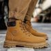 European Warm Series Spring And Autumn New M's 2025 Thick-Soled Martin Work Shoes Fashion Versatile Height-Increasing Yellow Boots Trdy_vogvips.com