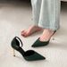 Sharp Pointed Flat Belt 2025 Summer New Style Temperamt Goddess Fan Bai Matching Skirt High Heels Single Shoes For_vogvips.com