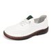 Casual Women's Leather Slip-On Shoes, Non-Slip Flat, Comfortable, Single Shoes For Moms_vogvips.com