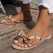 Toe Bow Rivets Beach Vacation Flip-flops Flat Sandals For Women_vogvips.com