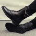 European Warm Series Men's Martin With Fleece, Outdoor High-Top Black Leather Bo, Korean Style Autumn And Winter Mid-Bo, Trendy Work_vogvips.com