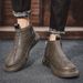 European Warm Series Autumn Winter Fashion Trend Martin Men's Slip-On Thick-Soled Boots British Style Youth High-Top Leather Shoes_vogvips.com
