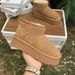 Leather Sole Height Increasing Snow Boots Women, Simple Style, Short Tube With Thick Fleece For Warmth, Same Style As_vogvips.com