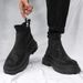 Autumn British Style New Versatile Black Thick-Soled Height-Increasing Work Martin Boots Men's Trendy Shoes_vogvips.com