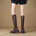 2024 Wasteland Round Toe Over-the-Knee Knight For Women, British Style Slimming Autumn Winter Versatile Chunky Mid-Heel_vogvips.com