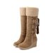 Sheepskin Lace-up High Tube Straight Warm Style Snow Plus Size Women's Boots_vogvips.com