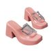 【Pre-sale | Ships In 10 Days】The New Fashion Rhinester Transparent One Word With Waterproof Platform Thick Sole High Heel Slippers Woman_vogvips.com