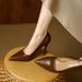 Stiletto High Heels 2026 Spring New French Style Solid Color Pointed Toe Soft Leather Elegant Commuter Slip-on Shallow Shoes_vogvips.com