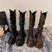 Women's Chunky Stacked Knee High Boots With Wrinkle Detail - Round Toe, Mid Heel, Waterproof & Slip-Resistant For Spring & Fall Long Knight Boots_vogvips.com