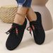 Retro Flat Shoes for Women Lace up Beaded Slip-On Comfortable plus Size Autumn New_vogvips.com