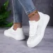 DJSUNNYMIX Women Vulcanized White Sneakers Lightweight Athletic Breathable Comfortable Skateboard Shoes_vogvips.com