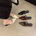 Women's Pointed Toe Soft Leather For Summer, Gentle Fairy Style Flat Mules_vogvips.com
