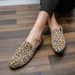 Suitable For All Seasons Hair Stylist Loafers Men British Style Personality Trend Leopard Print Slip-On Lazy Nightclub Height Increasing Casual_vogvips.com