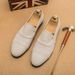 Suitable For All Seasons Frosted Suede Loafers For Men, Slip-On Summer Driving Moccasins, 2025 New Korean Style White Men's Shoes_vogvips.com