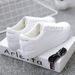 White Sneakers Female Students, Korean Style, Versatile For Spring And Autumn, Leather Flat Running Breathable Women's_vogvips.com