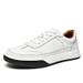 The First Layer Of Cowhide Leather Lace-up Men's Board Shoes Single Shoes Casual Four Breathable White Shoes Men_vogvips.com