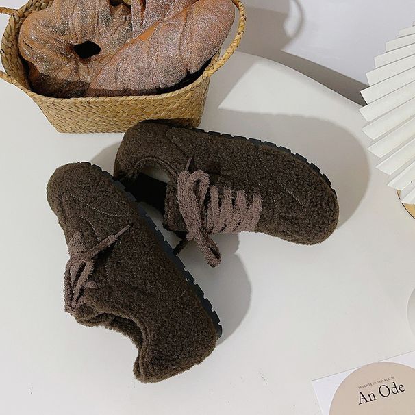 Shoes Women's Winter Fleece Lined Sneakers Warm German Training Shoes Big Head Lamb Wool Ugly Cute For Formal & Casual_vogvips.com