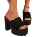 Women's High Heeled Sandals European American Style Chunky Heel Open Toe Summer Shoes_vogvips.com