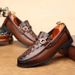 2025 New Trend Genuine Crocodile Pattern Loafers British Style Cowhide Business Formal Casual Men's Leather Shoes_vogvips.com