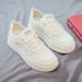 2024 New Women's White Sneakers Versatile Sports Casual Dad Shoes Breathable Soft Sole Spring And Autumn_vogvips.com