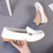 Spring And Summer New Casual Flat Bottomed Bean Round Toe Shallow Mouth Singles Shoes, Plus Size Women's Shoes_vogvips.com