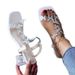 2025 New Plus Size Shoes, Rhinestone Butterfly Sandals, Women's Heads, Crystal Thick Heels, Fairy Transparent High Heels_vogvips.com