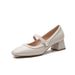 Women's Single 2024 Spring Summer New Mid-Heel French Mary Jane Square Toe Versatile Evening Gentle Shoes Beautiful_vogvips.com